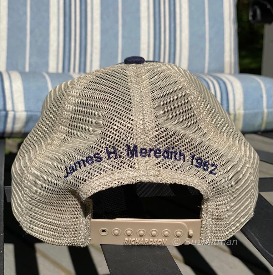 SOLD OUT-----Limited Edition Navy Blue New Miss Curved brim  Trucker hat with tan mesh back- unstructured fit